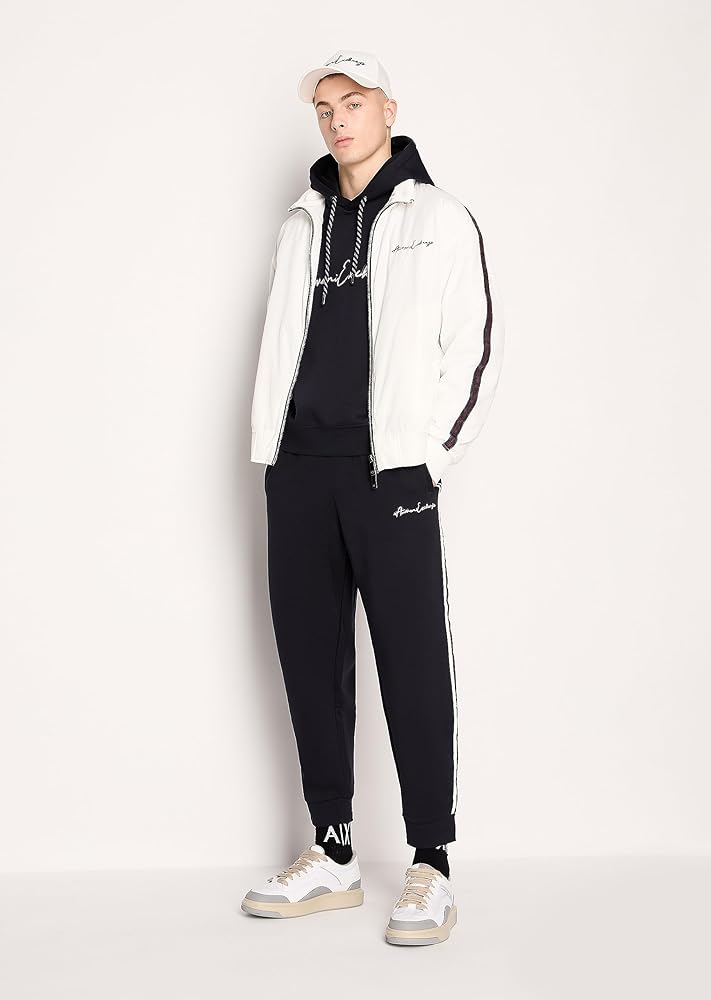 Armani Exchange スウェット Armani Exchange Men's Bonded Cotton Signature Logo Hoodie